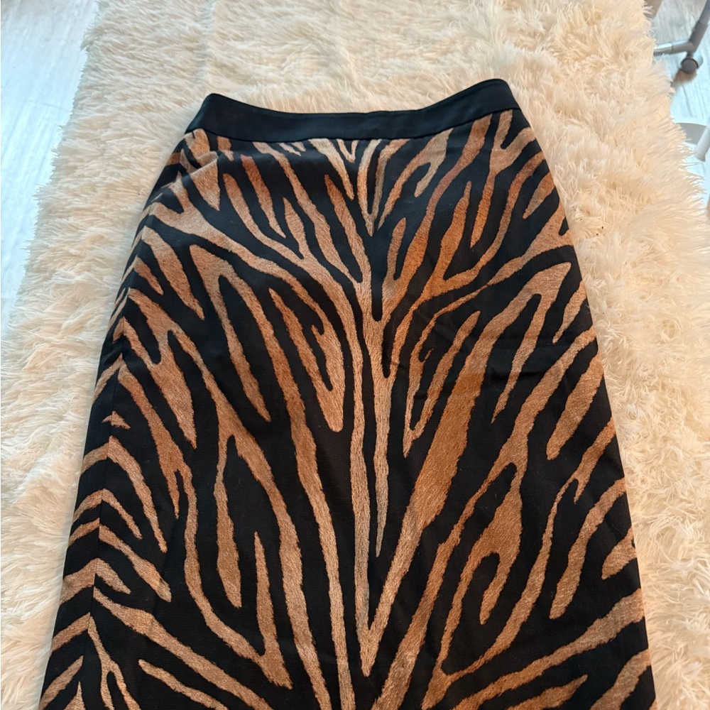 White House Black Market Black and Brown Midi Pencil Skirt
